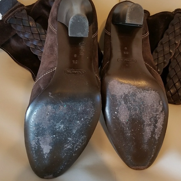 COACH LEATHER SUEDE BOOTS 6.5 - Picture 4 of 4